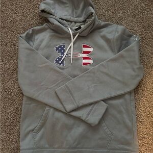 Under Armor Gray Hoodie with Patriotic Logo